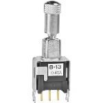 SPDT Toggle Switch, ON-OFF-ON, Locking Lever, 0.1A 28VAC/DC, PC Mount