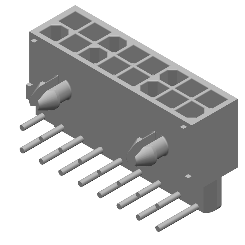16 Pos Wire-to-Board Rectangular Connector, 9.5A, 600V, Gold, Right Angle