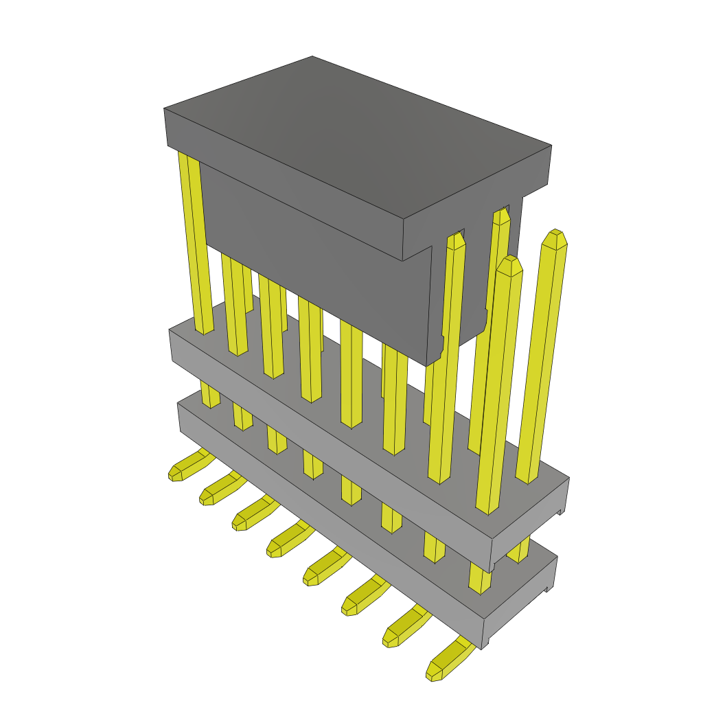 16-Contact HDR Board Stacker, 2-Row, Surface Mount, -55°C to 125°C
