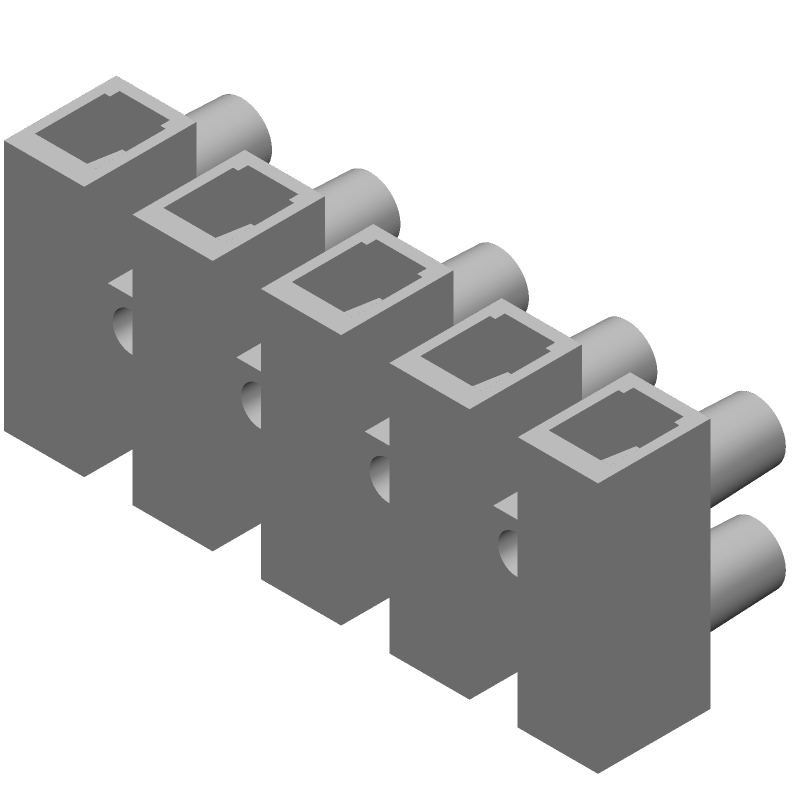 10 Pos Terminal Block, 250V, 40A, Screw, 12mm Pitch, UL/CSA