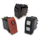 SPST Locking Rocker Switch, 15A 250VAC, Quick Connect, Panel Mount