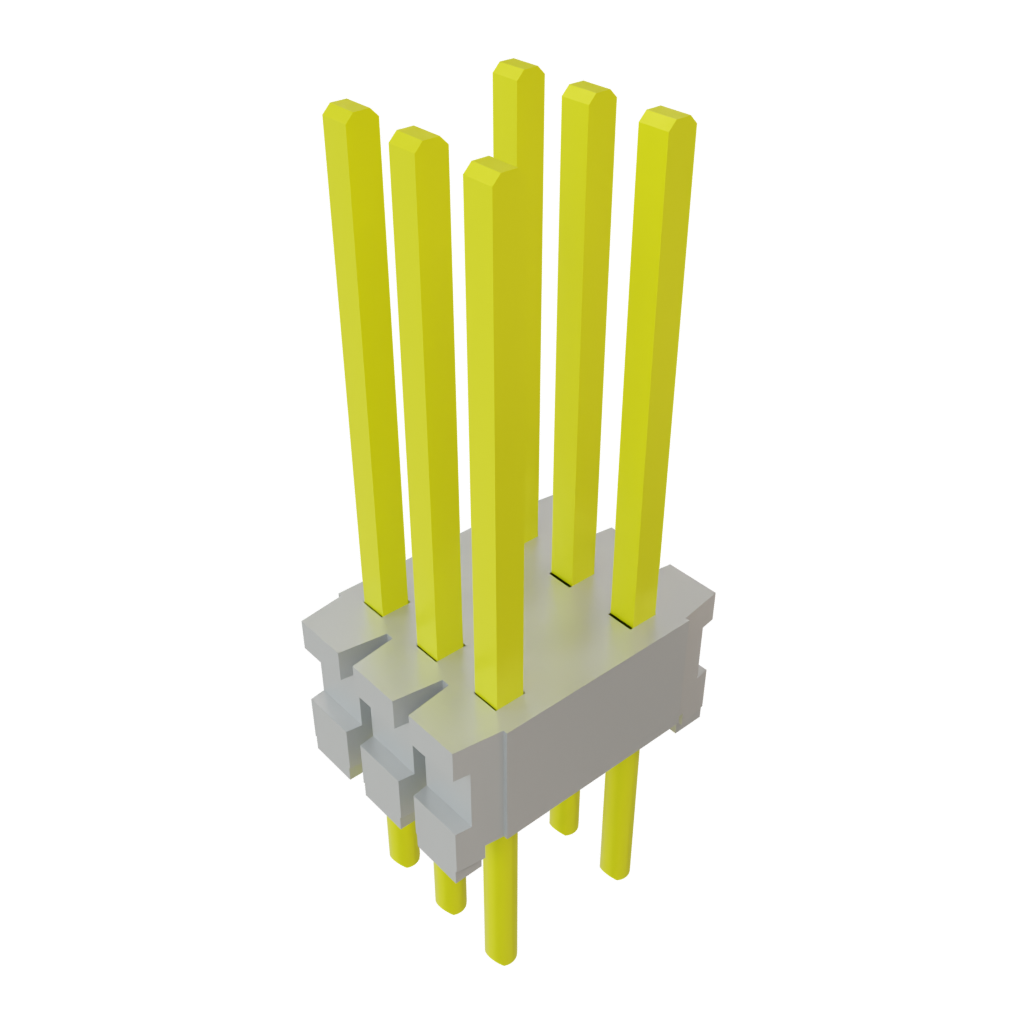 6-Contact Shrouded Header, 1.27mm Pitch, Through Hole Mount, Gold Plating