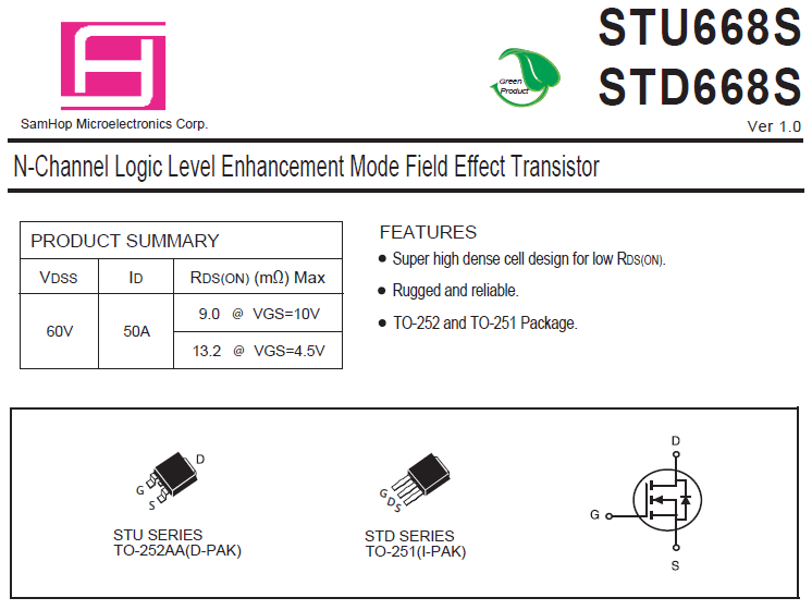 60 V 50 A N-Channel Logic-Level MOSFET in TO-252