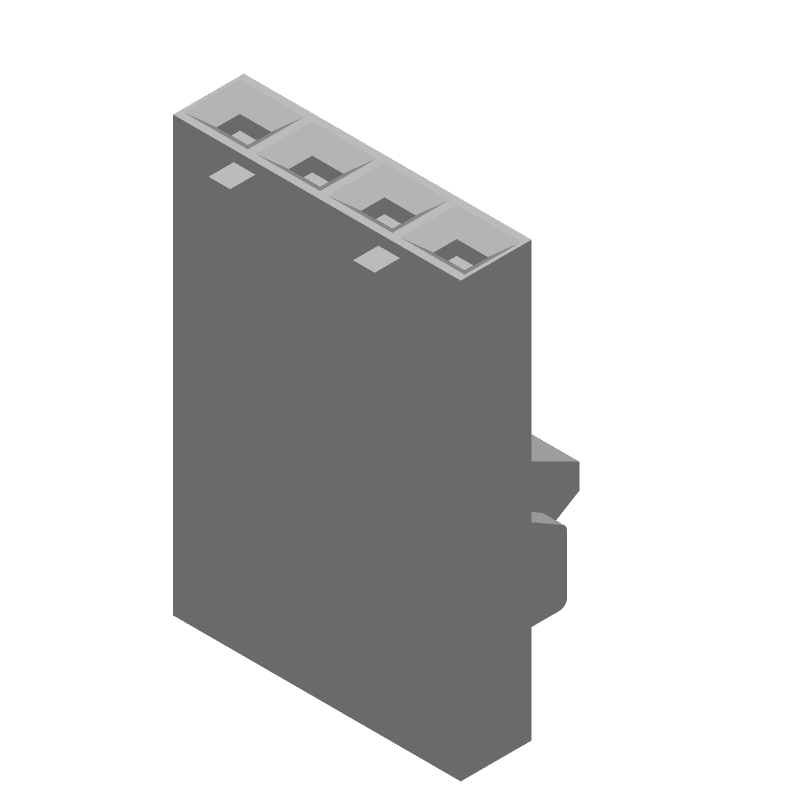 4 Pos 2.54mm IDC Receptacle Housing, 3A, 105°C