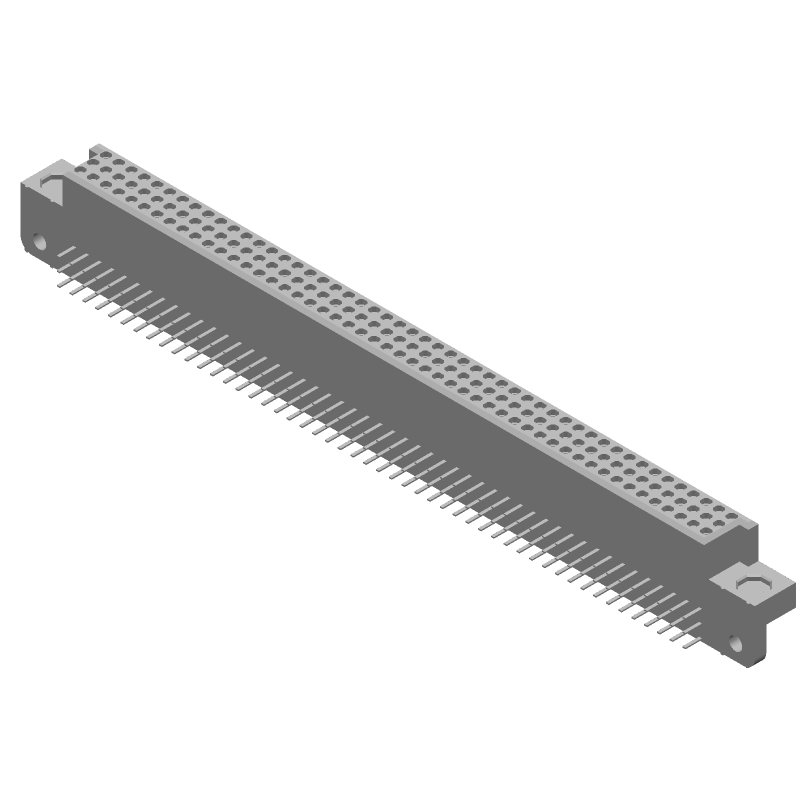 150 Pos 2.54mm RA Solder Thru-Hole Backplane Connector
