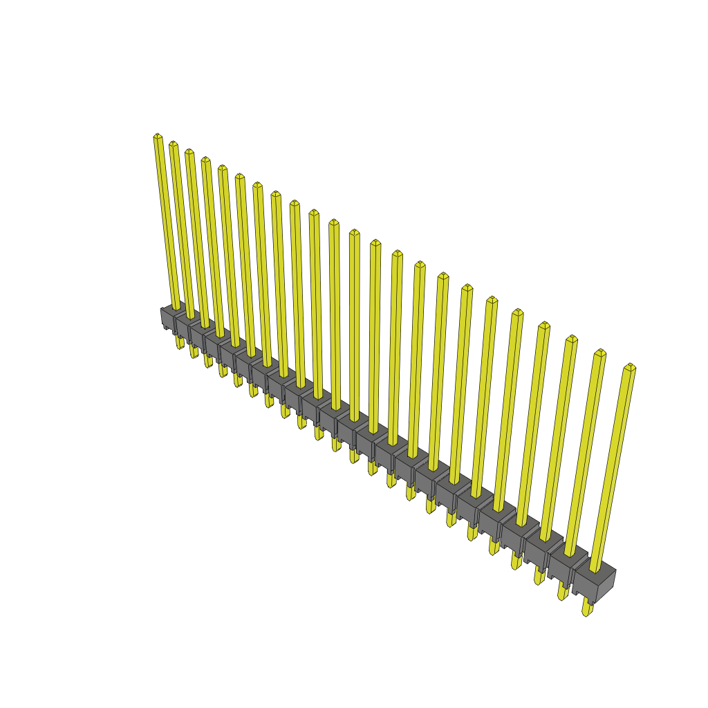 Conn Unshrouded Header HDR 23 POS 2.54mm Solder ST Top Entry Thru-Hole Bulk