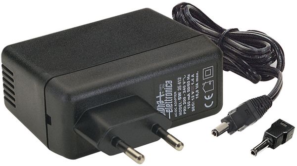 Outputs = 1 / Output Voltage V = 12 / Output Current A = 2.1 / Output Type = Fixed / Rated Power W = 25.2 / Input Voltage Max. V = 230 / Input / Output Power Type = AC / DC / Input Connection Type = Type C (CEE 7/16) / Output Connection Type = Interchangeable Connector / Polarity = Reversible / Cable Length m = 2 / Efficiency % = 70 / Ripple & Noise (V) mV = 60 / Operating Temperature Min. °C = -10 / Operating Temperature Max. °C = 30 / Length mm = 80 / Width mm = 34 / Height mm = 59