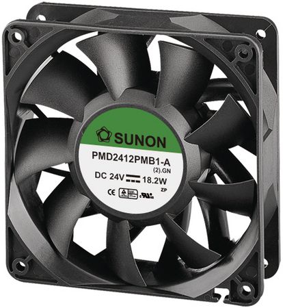 24V DC Axial Fan 120x120x38mm 4200RPM 190CFM 54dBA Ball Bearing