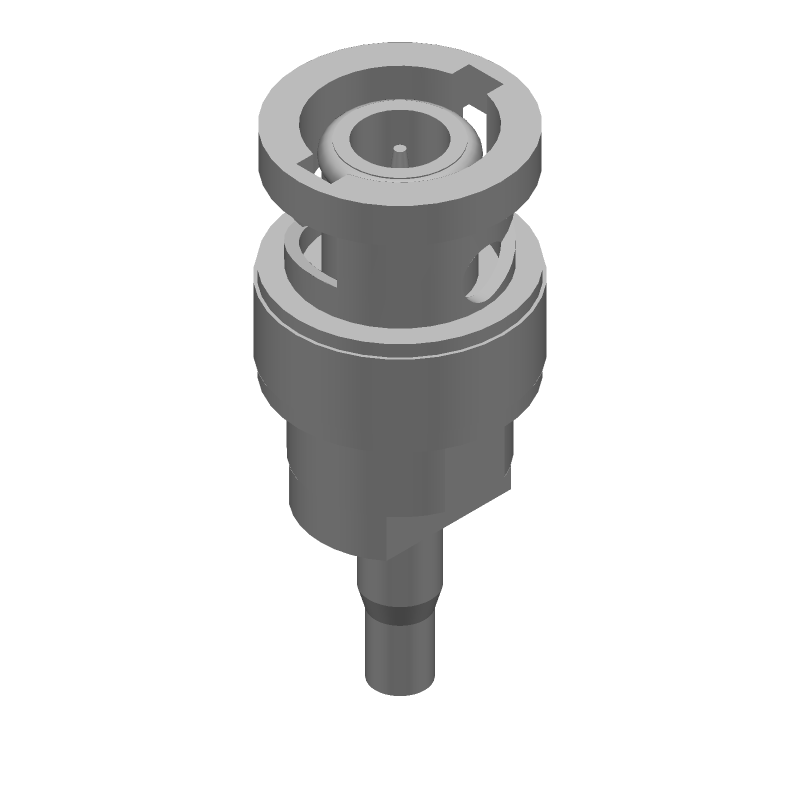 BNC Male Crimp Plug, 2.5GHz, 50R, Silver Brass