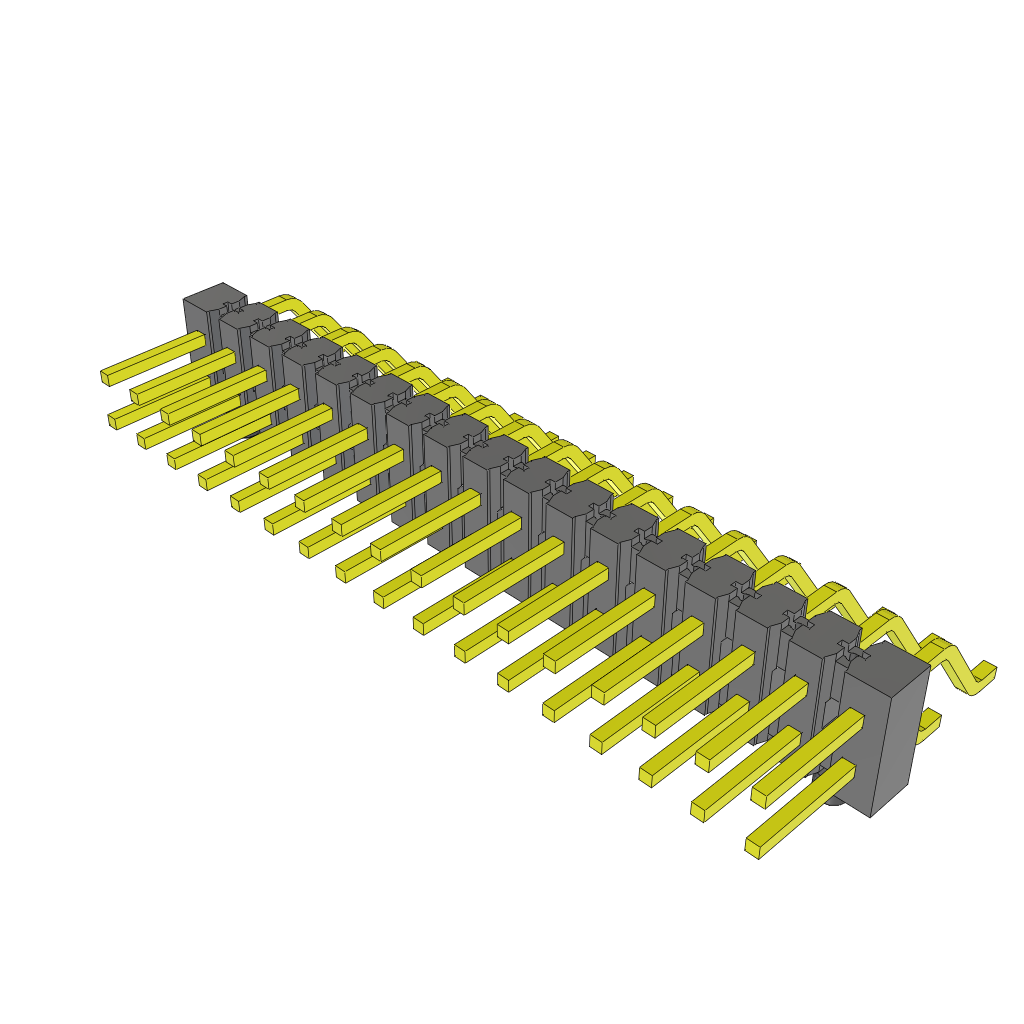 Conn Unshrouded Header HDR 34 POS 2.54mm Solder RA SMD Tube