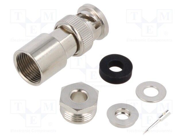 RF SHV Male Connector, 50R, 4GHz, Crimp, Straight