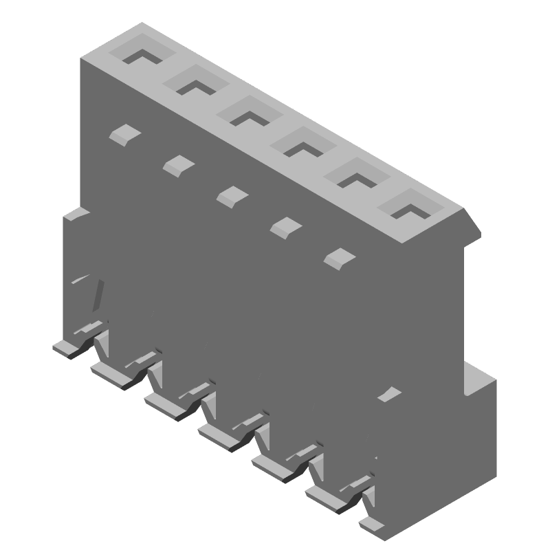 6 Pos 18AWG Wire-to-Board Header, Right Angle, 7A, 600V