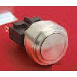 SPDT Pushbutton Switch, 5A 250VAC/28VDC, Momentary, Solder Lug, Panel Mount