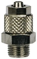 RS Pro Pneumatic Straight Threaded-to-Tube Adapter, R 1/8 Male, Push In 4 mm