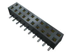Board Connector, 28 Contact(s), 2 Row(s), Female, Straight, 0.079 inch Pitch, Surface Mount Terminal, Locking, Black Insulator, Plug