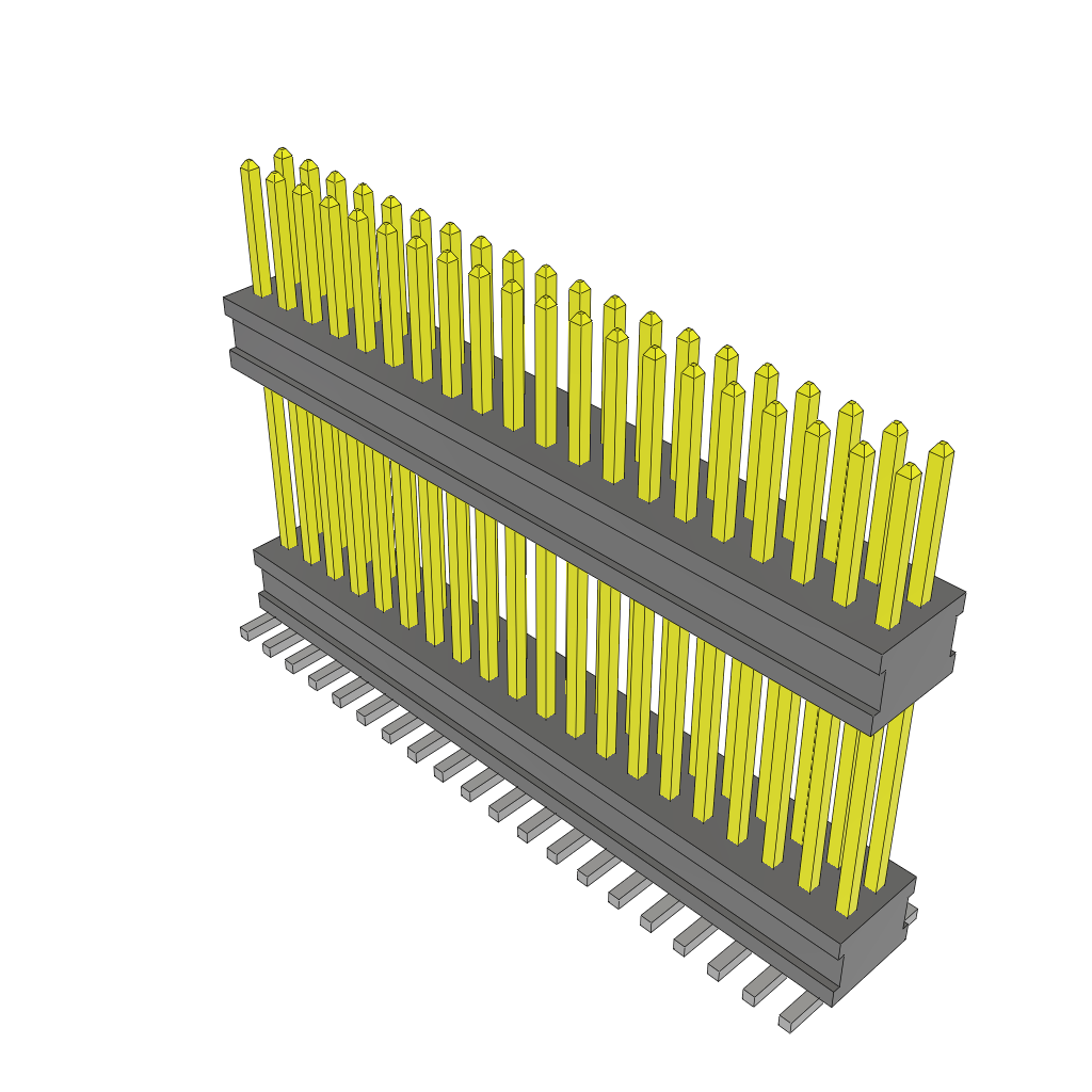 40-Position 2-Row Shrouded Surface Mount Header, 1.27mm Pitch, Gold Contact Plating