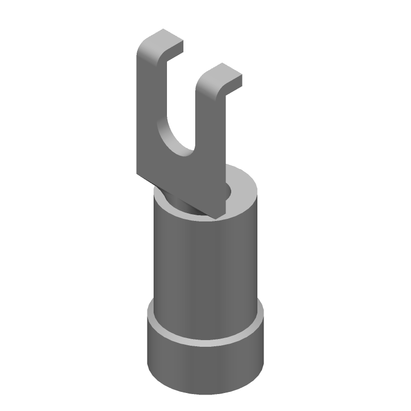 10-12AWG Spade Terminal, Copper/Tin, Yellow Insulated, 600V