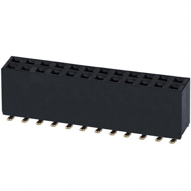 24 Pos 2 Row Female Header, 0.1" Pitch, Gold, 250V, SM
