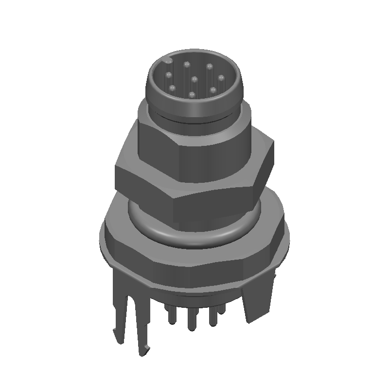 8-Pos Straight Male Circular Connector, 1.5A, 30V, IP67, Solder