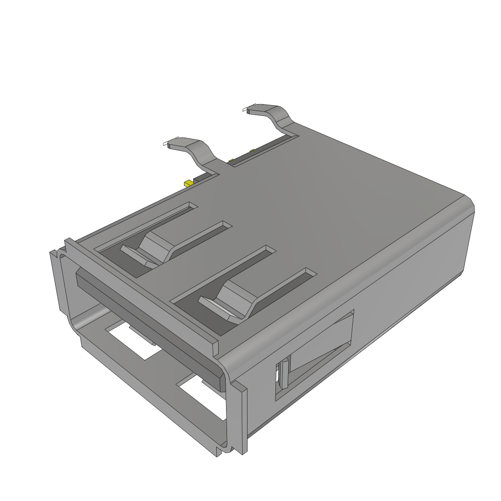SAMTEC - USB-A-S-S-B-VU-RC - USB Connector, USB Type A, USB 2.0, Receptacle, 4 Positions, Through Hole Mount, Right Angle