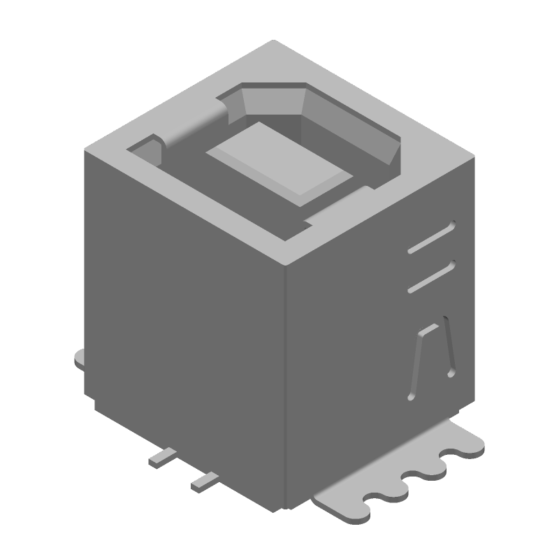 USB-A Female Connector, 4 Pos, 1 Port, 1A, Gold Plated, SMT