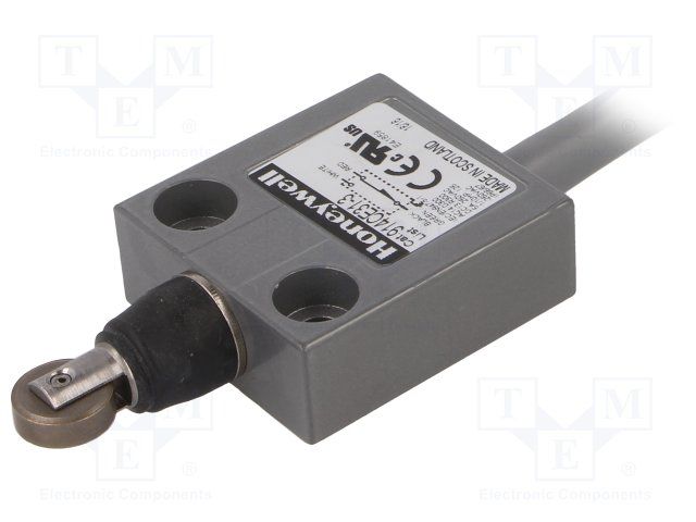 SPDT Limit Switch, 5A 250VAC, Snap Action, Roller Plunger, Screw Mount