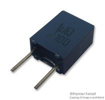 CAPACITOR, METALLIZED FILM, POLYESTER, 63V, 0.033uF, THROUGH HOLE MOUNT, RADIAL LEADED, LEAD FREE