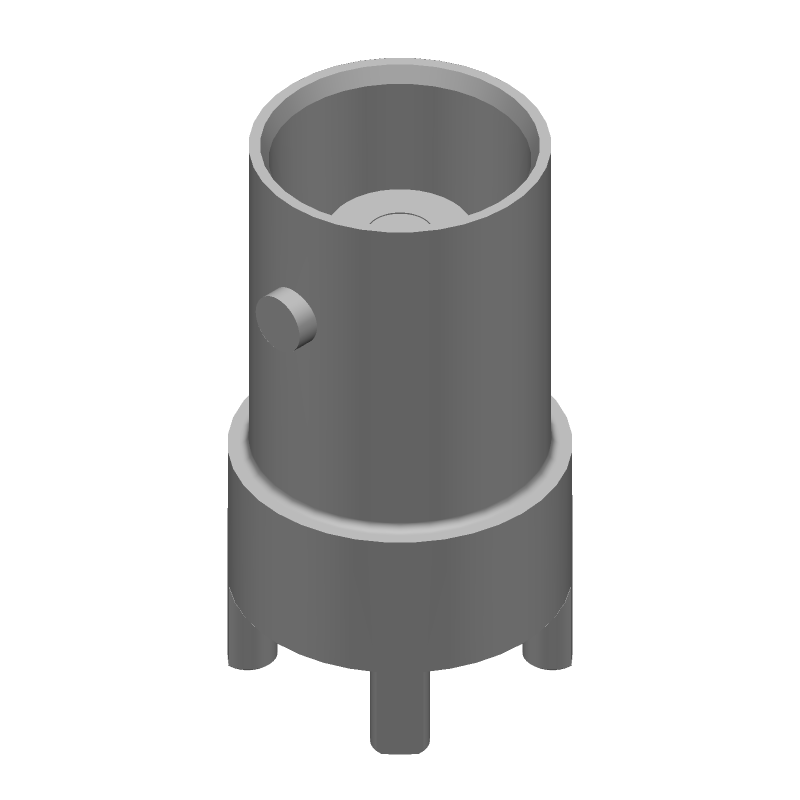BNC Connector, Straight, PCB Mount, 4GHz, 50 Ohm, Gold Contact