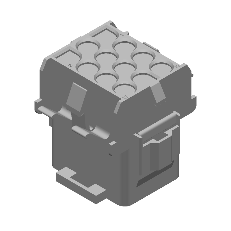 12 Pos Power Connector, 31A, 600V, Wire-to-Wire, Receptacle, Crimp