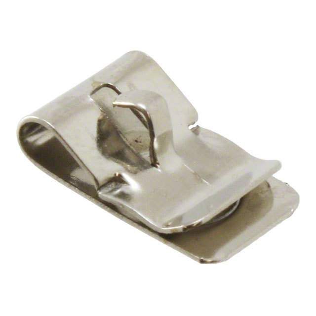 1 Cell Battery Clip, Steel, Spring Contact, Snap-in