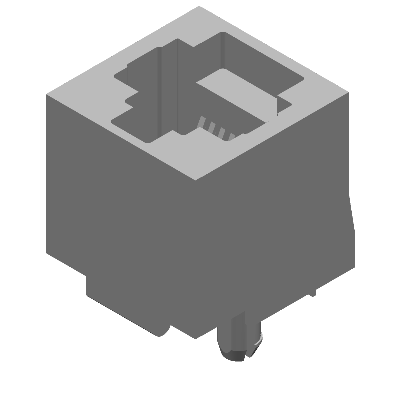 8P 1x1 RJ45 Female Connector, Gold Bronze, Solder, Vertical