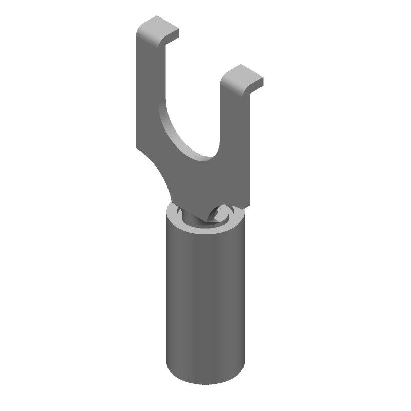 Insulated Spade Terminal, 22-26AWG, Copper, Tin, Yellow, 300V