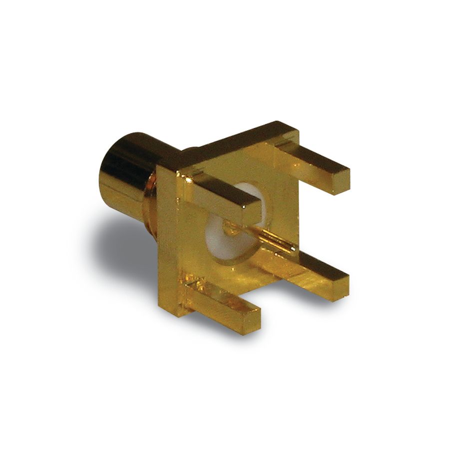 RF SMC Connector, 10GHz, 50R, Gold Plated, Solder