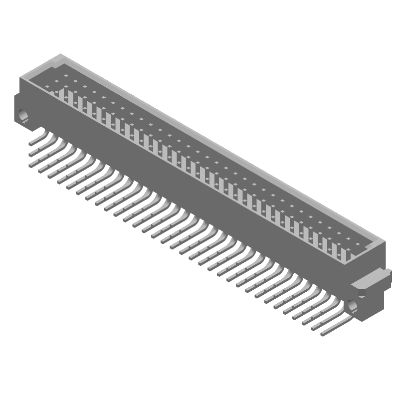 96 Pos 2.54mm RA Solder Thru-Hole Backplane Connector