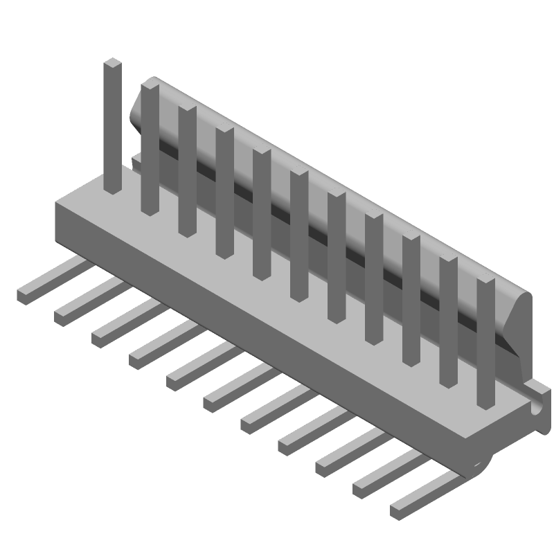 11 Pos 2.54mm Pitch Wire-to-Board Header, Male, Gold, 5A, 250V, RA
