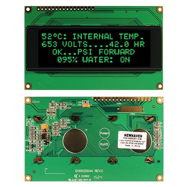 4x20 Green OLED Display, SPI/Parallel, 3V, 80°C