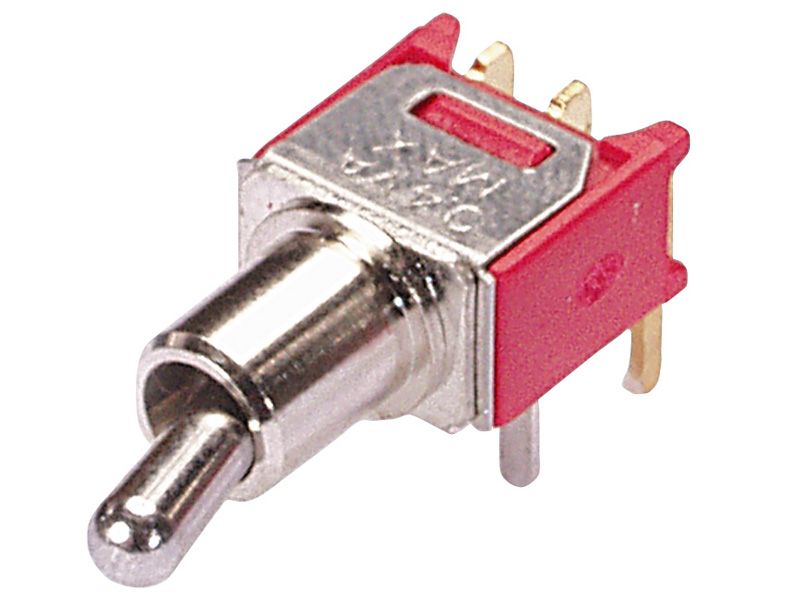 Switch Toggle ON None ON DPDT Round Lever PC Pins 20VAC 20VDC 0.4VA PC Mount with Bracket