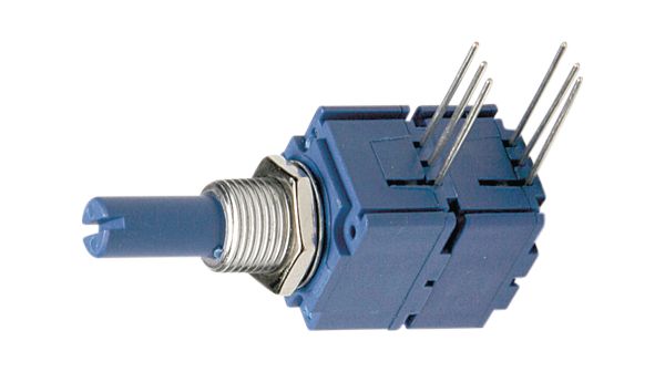 Potentiometer 2 x 100 kOhm logarithmic, 91A2A-B28-D20/D20L, Bourns