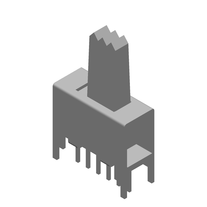 DPDT Slide Switch, 0.3A 125VAC, PC Pins, Through Hole