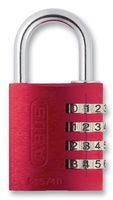 PADLOCK, ALUMINIUM, RED, 40MM - Width:40mm; Shackle Clearance - Horizontal:21.5mm; Shackle Clearance - Vertical:27.5mm; Shackle Diameter:6mm; Lock Material:Aluminium;