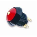 Switch Push Button N.O. SPST Flush Dome 5A 115VAC 28VDC Momentary Contact Solder Lug Panel Mount