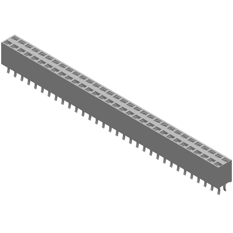 2.54mm 32 Pos 2 Row Socket Header, Straight, Gold, 3A