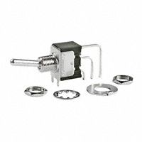 Switch Toggle ON None ON SPDT Small Bat Lever PC Pins 6A 250VAC 30VDC PC Mount with Bracket and Threads