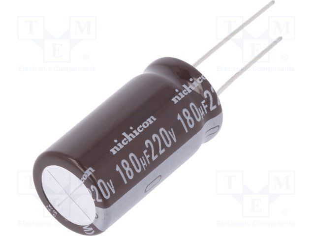 Cap Aluminum Lytic 180uF 220V 20% (16 X 31.5mm) Radial 7.5mm 670mA 5000h 105°C Bulk