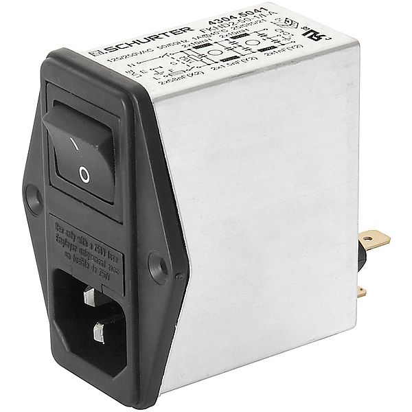 Power Entry Module Filtered M 3 POS 250VAC 10A Switch/Fuse ST 1 Port