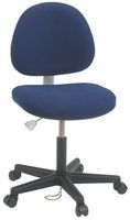 ESD TASK CHAIR ON CASTERS; Product Range:-; Body Material:Conductive Fabric Seat & Back; Foam Padding; Plastic Base; Colour:Navy Blue Seat & Back; Black Base; Size:Seat: 18W x 18D x 2.75H; Back: 16W x 15H x 2D; Weight:26lb ;RoHS Compliant: NA
