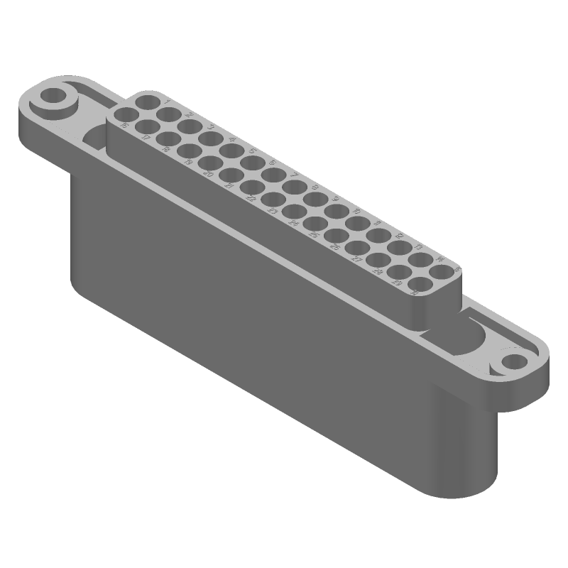 30 Pos Rectangular Connector, 14A, 600V, Female Pin, Solder, Black