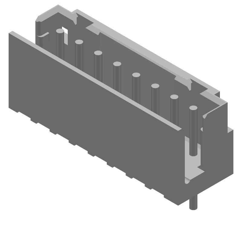8 Pos 2mm Shrouded Header, Straight, Solder, 4A, 125V, UL94 V-0