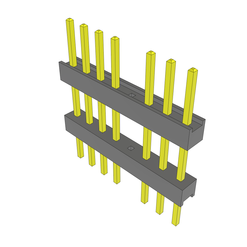 8-Contact HDR Board Stacker Connector, -55°C to 125°C, Through Hole Mount