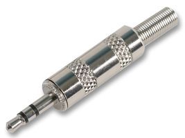 PRO SIGNAL         PSG01252             Phone Audio Connector, 3 Contacts, Plug, 3.5 mm, Cable Mount, Nickel Plated Contacts, Metal Body